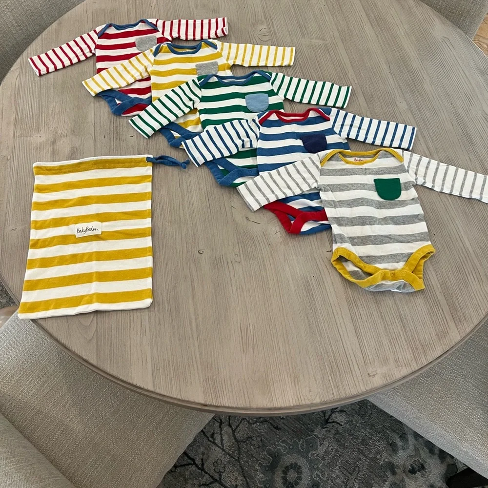 EUC Striped Long-sleeved Bodysuits - Picture 2 of 11